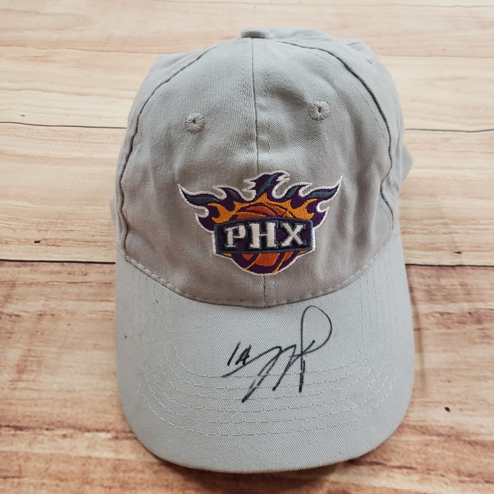 Phoenix Suns Hat Cap Strap Back Gray Orange Autograph Basketball Lightweight Men